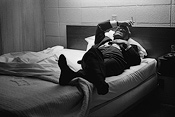 Truman Capote in bed